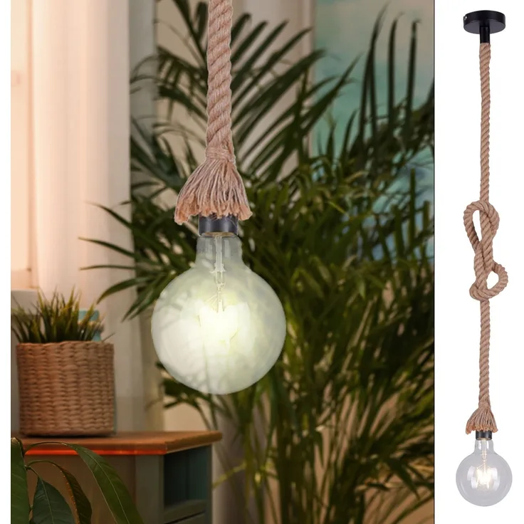 Pendellampe, Seil Design, H 120 cm, ROPE