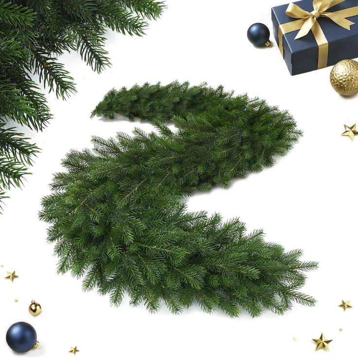 EveXmas Altair Premium Weihnachtsgirlande Grün 220 cm, künstliche Tannengirlande, 147 Zweige, 882 PE-Spritzguss-Triebe, 100% PE, flammhemmend – Bild 1