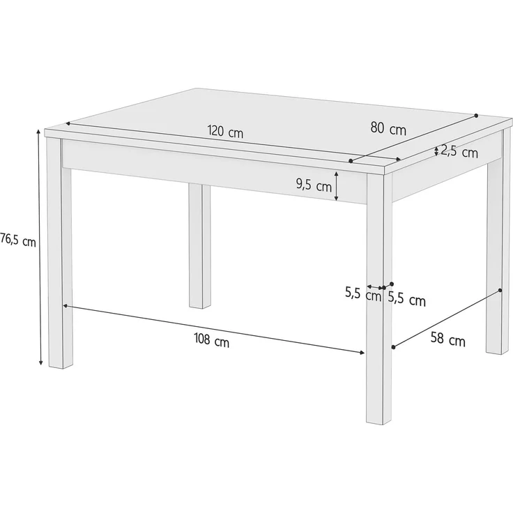 Zweifarbiger Tisch Eicheton weiß und 4 Stühlen Kiefer waschweiß 90.70-51AE-Set 23 – Bild 10