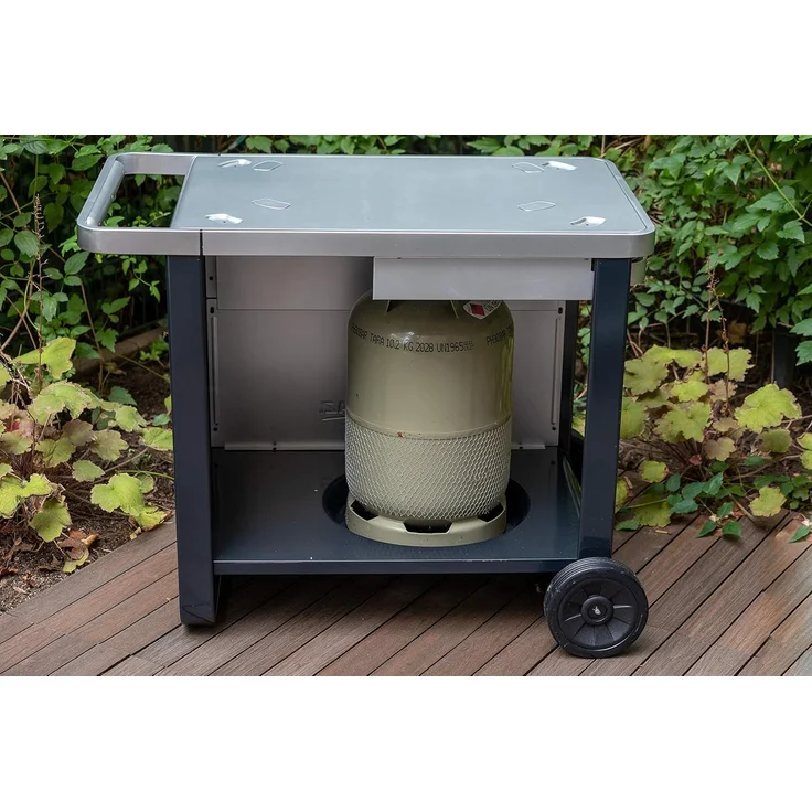 Campingaz Deluxe Trolley, Grillwagen für alle Attitude Tischgrills sowie Master Plancha und BlueFlame Plancha, Rollwagen mit Auszieh-Seitenablage und Frontfach; Trolley für Tischgrills und Plancha – Bild 2