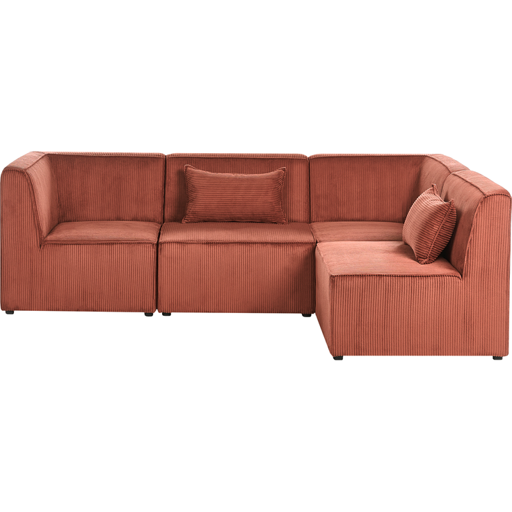 Modul Ecksofa 4-Sitzer LEMVIG Cord Dunkelrot rechtsseitig – Bild 4