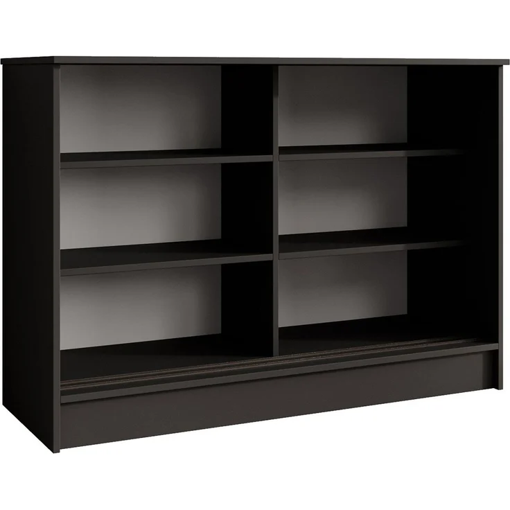 Beautysofa Kommode mit 2 Schiebetüren HORIZON (in 100 cm, 120 cm oder 160 cm, verschiedene Farben: Eiche Artisan, Schwarz, Weiß, Kaschmir), mit dekorativen Lamellen – Bild 3