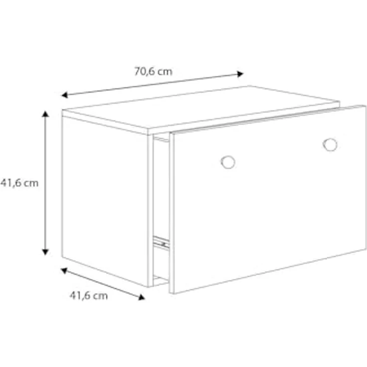 Dmora - Nachttisch Torun, Niedrige Kommode, Tisch, Multifunktionaler Nachttisch, 42x42 h71 cm, Weiß – Bild 3