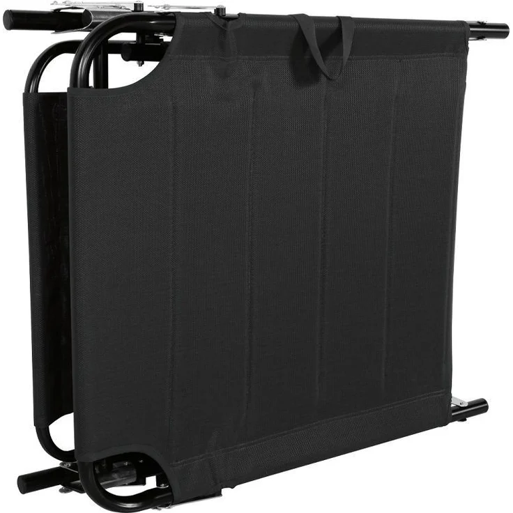 LEX XXL Gartenliege mit Sonnendach, gepolstert mit Kopfkissen, Aluminium, Schwarz, 70x200x45 cm – Bild 4