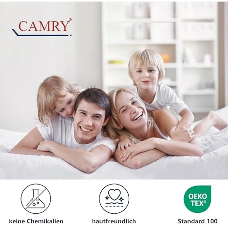Camry Spannbettlaken CLASSIC Jersey 100% Baumwolle Spannbetttuch atmungsaktiv Gummizug, Jersey Baumwolle, Gummizug: rundum, 100% Baumwolle, alle Matratzenhöhen, atmungsaktiv, pflegeleicht – Bild 6
