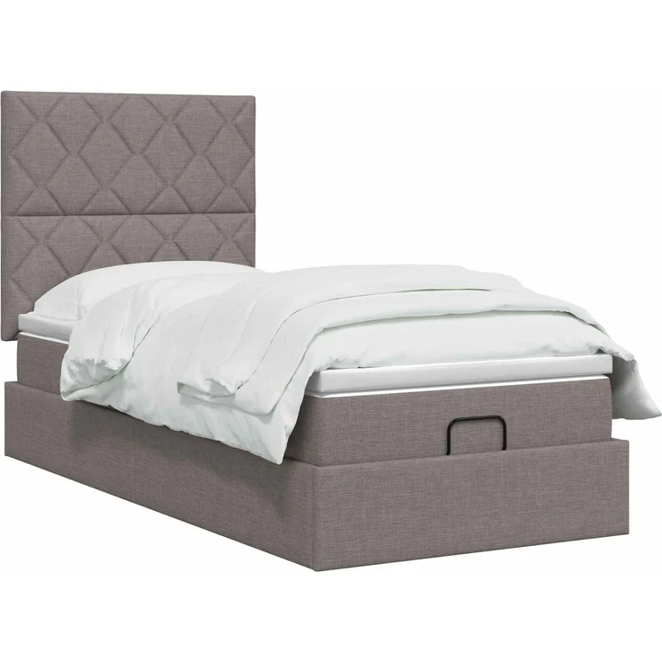 vidaXL Ottoman-Bett mit Matratze und LED Taupe 90 x 200 cm Stoff 3458128 – Bild 3