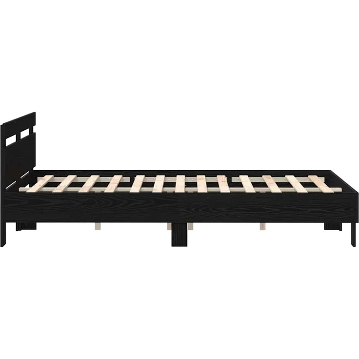 vidaXL Bettrahmen Schwarz Eichen-Optik 160 x 200 cm Holzwerkstoff 3333941 – Bild 6