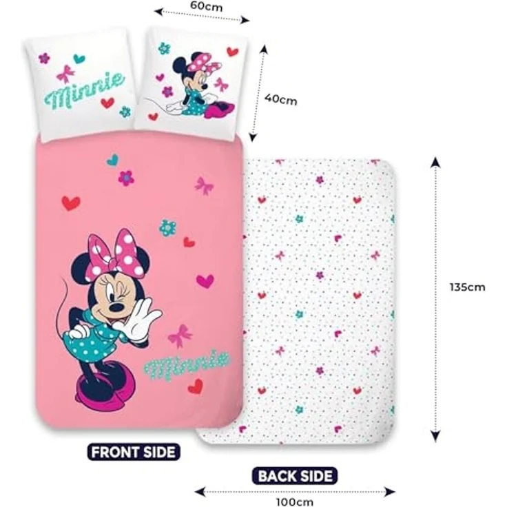 Disney Minnie Mouse Babybettwäsche Minnie Mouse Babybettwäsche "Zauberhafte Minnie" in Rosa, 100% Baumwo – Bild 5