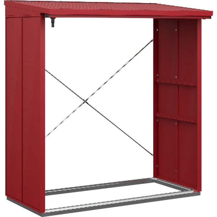 Hörmann Ecostar Metall Kaminholzregal Elegant Typ 2, 181 x 103 cm, purpurrot, 181 x 103 x 198 cm (T x B x H)