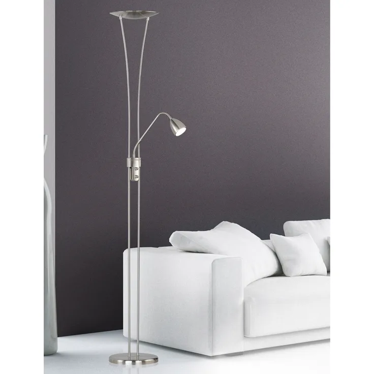 Charmante 9 Watt LED Standleuchte in Nickel matt