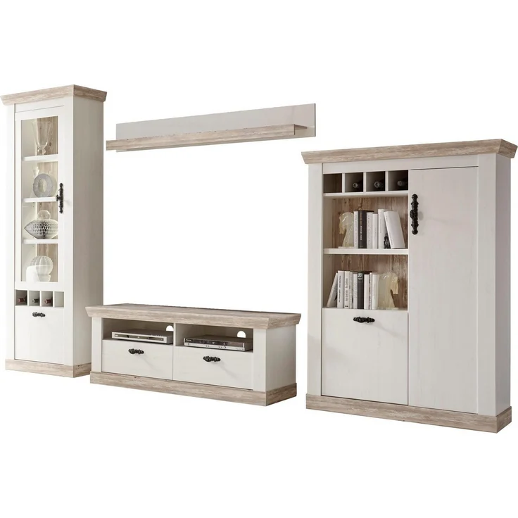 Home affaire Wohnwand Florenz 6, (Set, 4-St), im romatischen Landhauslook – Bild 5