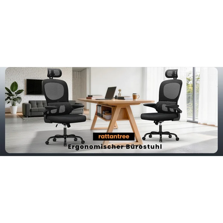 Botifly Ergonomischer Bürostuhl, Mesh-Gewebe, Schwarz, 90°-120° Wippfunktion, 10 cm Höhenverstellbar – Bild 10