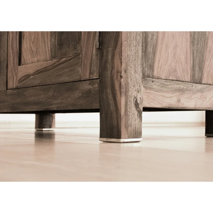 Vitrine Sheesham 90 x 45 x 148 grau geölt NATURE GREY #62 – Bild 4