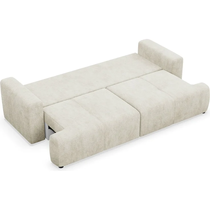 Selsey 'Cobbly' Schlafsofa mit Schlaffunktion, mit Bettkasten, 3-Sitzer, Chenille Onyx Creme, 244 cm – Bild 3