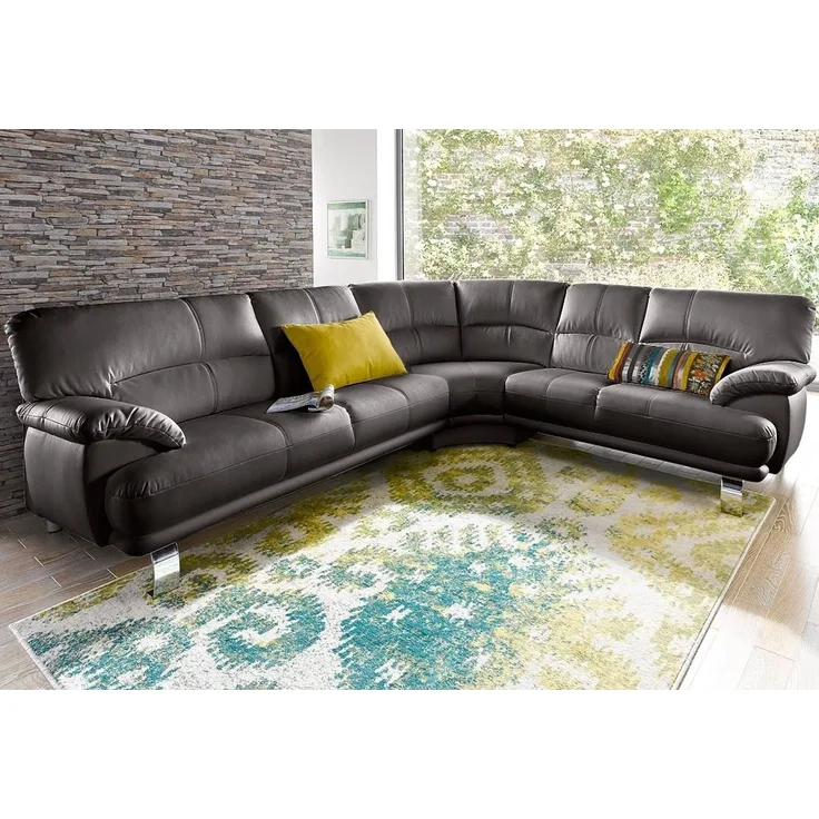 TRENDMANUFAKTUR Ecksofa Cecilia in italienischem Design, modern und komfortabel, L-Form, bequeme Armlehnen, mit langem Schenkel