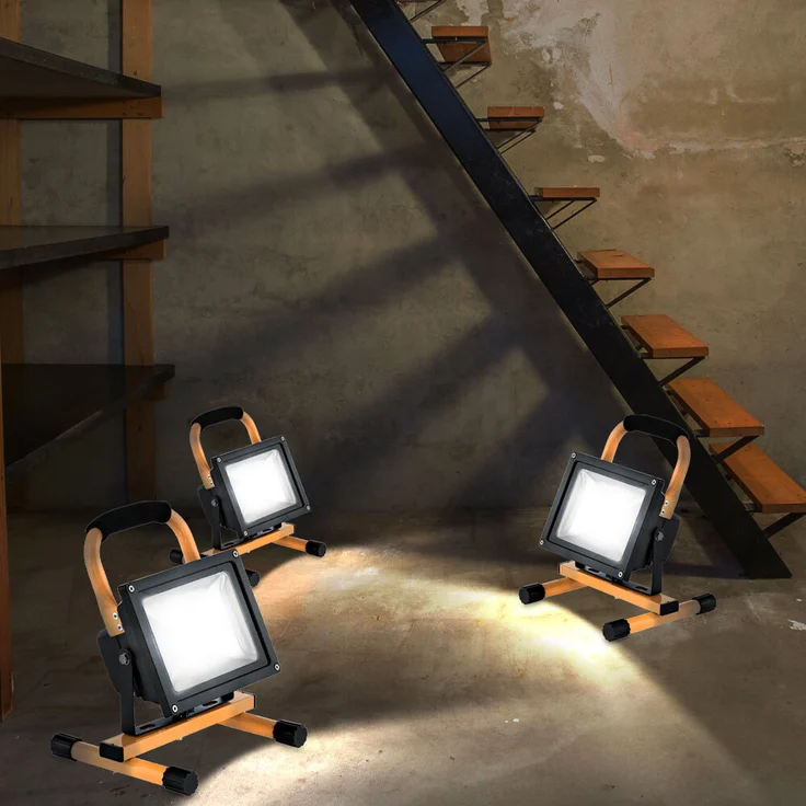 2er Set LED Baustrahler, schwarz gelb, Spot schwenkbar – Bild 7