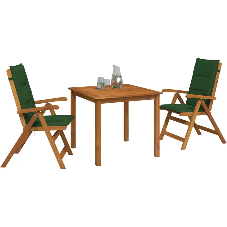 vidaXL 3-teilige Garten-Essgruppe 2-Sitzer Grün Massivholz Akazie 3434595 – Bild 3