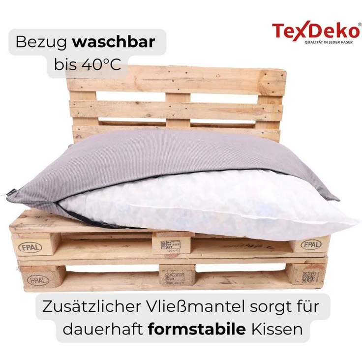 TexDeko Palettenkissen TexDeko Cord Rückenkissen (nur Rückenkissen) wasserabweisend, Premium-Qualität, Cord (120x40x20/10cm) – Bild 4