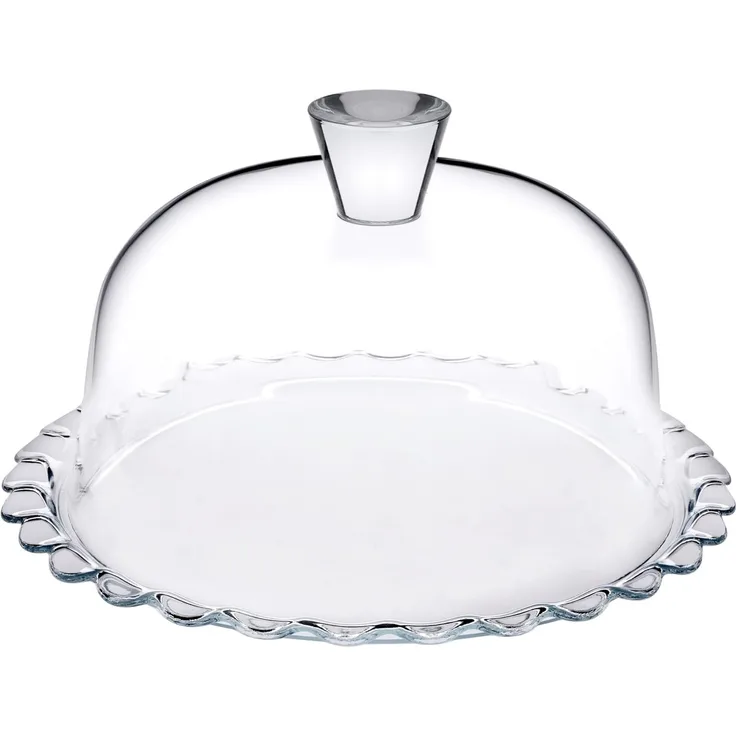 Pasabahce Petite Patisserie Servierplatte mit Glasglocke - 26 x 16 cm