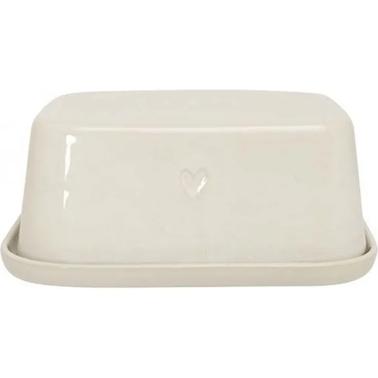 Bastion Collections Butterdose Butterschale June Clay Weiß Herz HN/BUTTER 601 CL