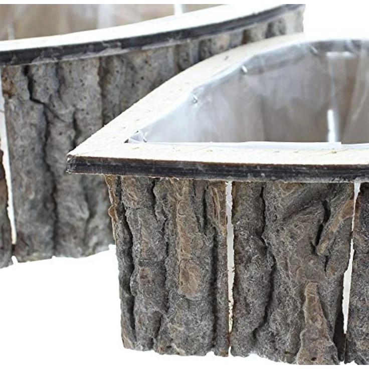 Pflanzherz Rindenstücke 2er Set Blumenkasten Pflanzkorb Pflanzschale Blumentopf – Bild 4