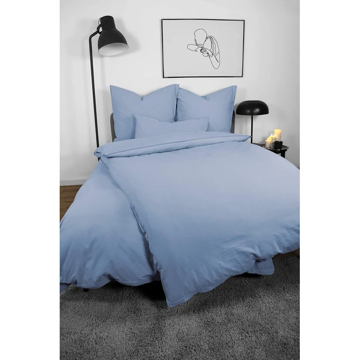 jilda-tex Bettwäsche Lissabon, Renforcé (Bio-Baumwolle), 2 teilig, unifarben, stonewashed und in vielen Farben – Bild 2