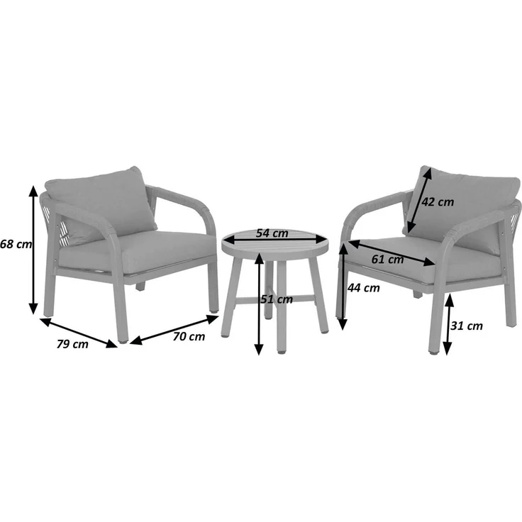 Aluminium Lounge-Set HWC-P82, Gartengarnitur Balkon-Set Stuhl Tisch, Stoff/Textil (220g/m²) ~ Holz-Optik olivgrün – Bild 3