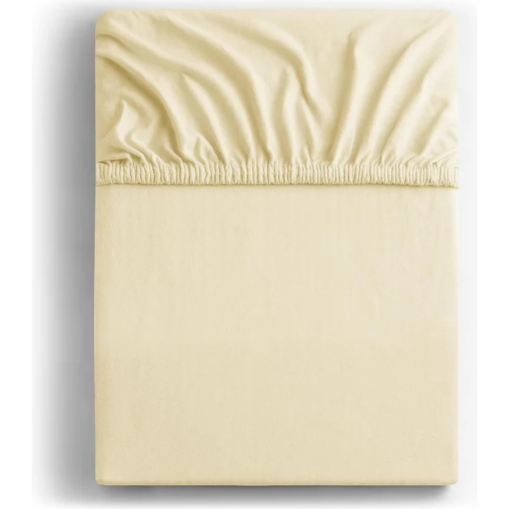 DecoKing Spannbettlaken 100x200 120x200 cm 100% gekämmte Baumwolle Creme Spannbetttücher Jersey Boxspringbett Amber 100x200 120x200 – Bild 2