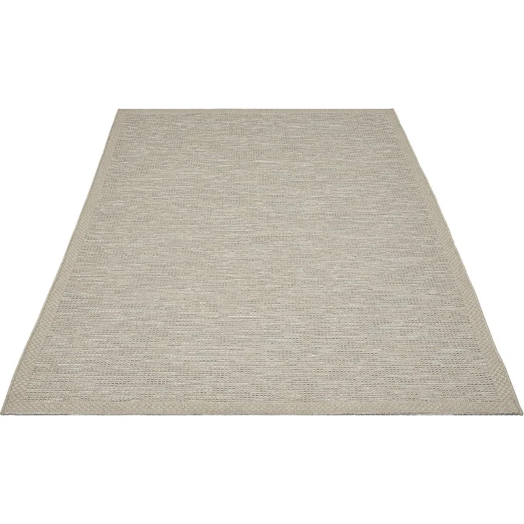the carpet Calgary - robuster Teppich, Flachgewebe, modernes Design, ideal für Küche und Esszimmer, Vintage-Optik, Boho-Style, besonders flach, auch für den Außenbereich, Beige-Grau, 67x180 cm – Bild 6