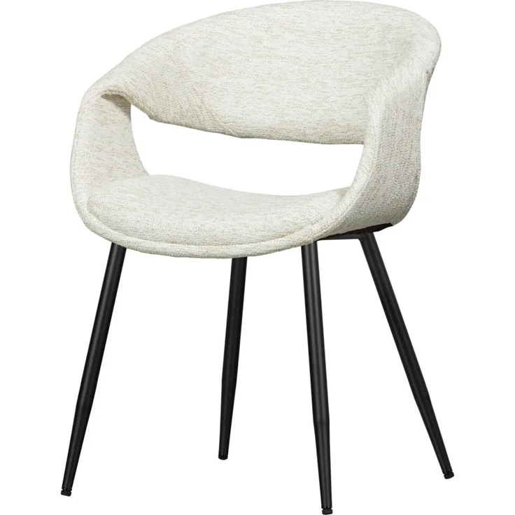 Esszimmerstuhl Yossi aus Webstoff, modernes Design, Natur Schwarz, gepolstert und komfortabel