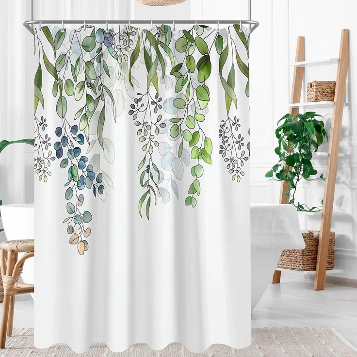 Duschvorhang 240x200cm Polyester Grüne Grasblume 240 x 200 cm – Bild 8