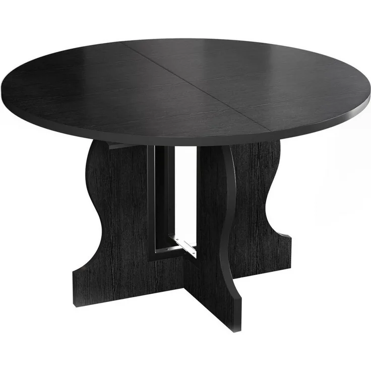 Mondeer Esstisch Ausziehbarer Runder Esstisch (110-150 cm), mit massivem Holzgestell und intelligentem Auszugsystem