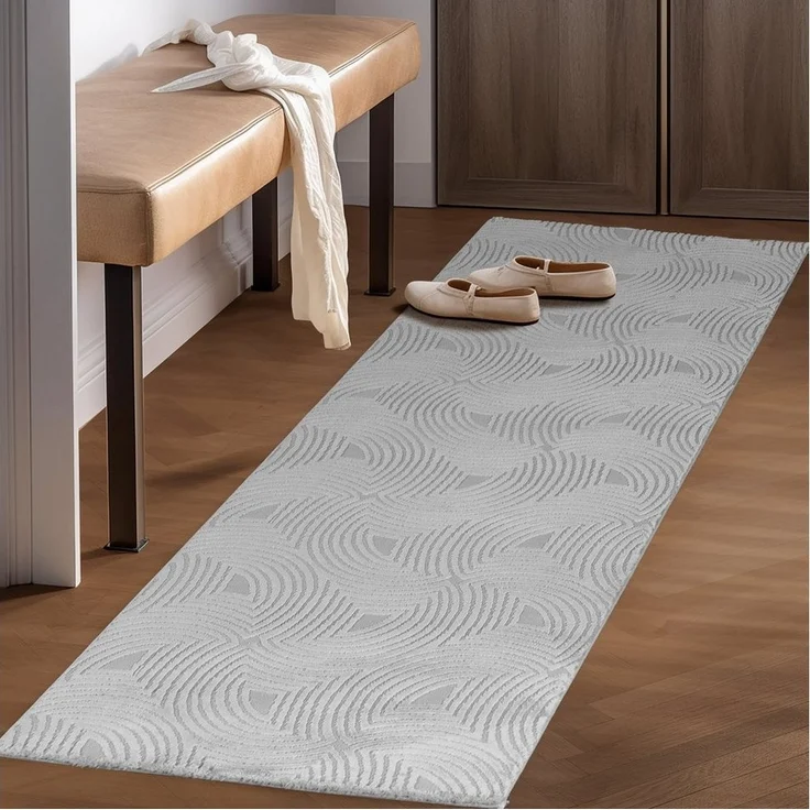 SIMPEX24 Designteppich Skandinavisches Boho Design, Läufer, Höhe: 12 mm, Teppich Wohnzimmer Boho Design Skandinavische Stil Natur Optik – Bild 2