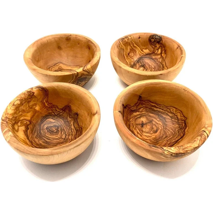 Olivenholz-erleben Tapas-Schale rund Ø 14 cm aus Olivenholz – rustikal und handgefertigt, Olivenholz, (1-tlg), Jede Schale ein Unikat – natürliche Maserung, rustikales Olivenholz – Bild 3