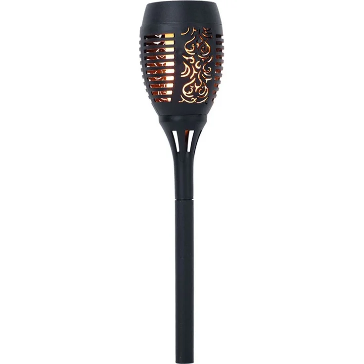 4er Set LED Solarleuchte, Fackel, Feuereffekt, schwarz, H 50 cm – Bild 7