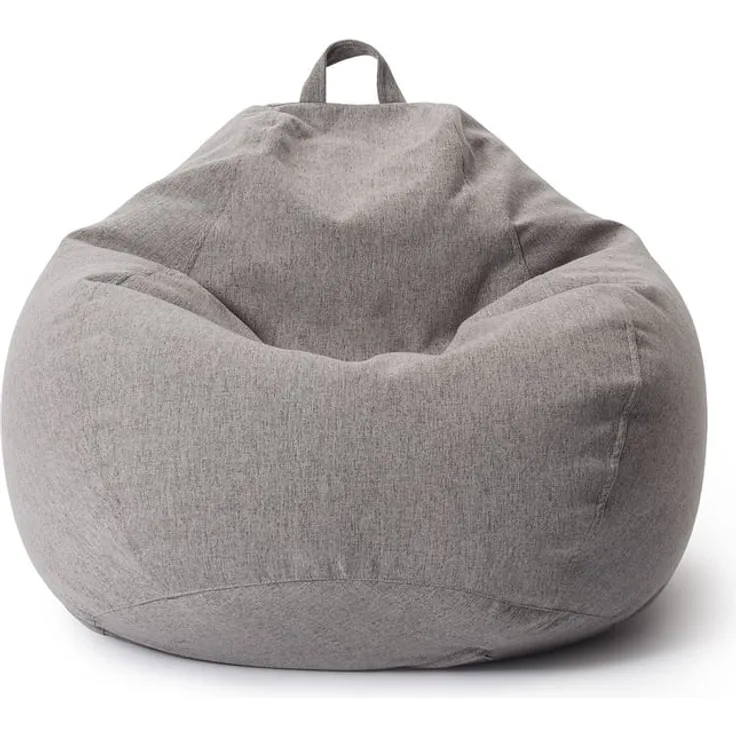 Lumaland Comfort Line Sitzsack Indoor, EPS Perlen Füllung, XL, Hellgrau, 90 x 110 x 50 cm, 250 l