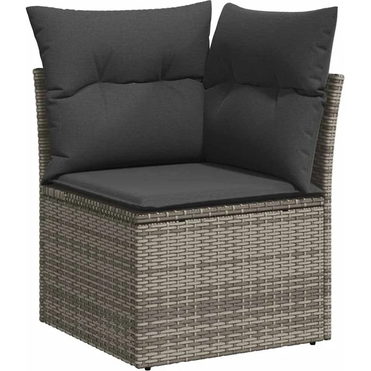 vidaXL Gartensofa-set mit Speicher 4 pcs Grau Poly-Rattan 3354348 – Bild 5