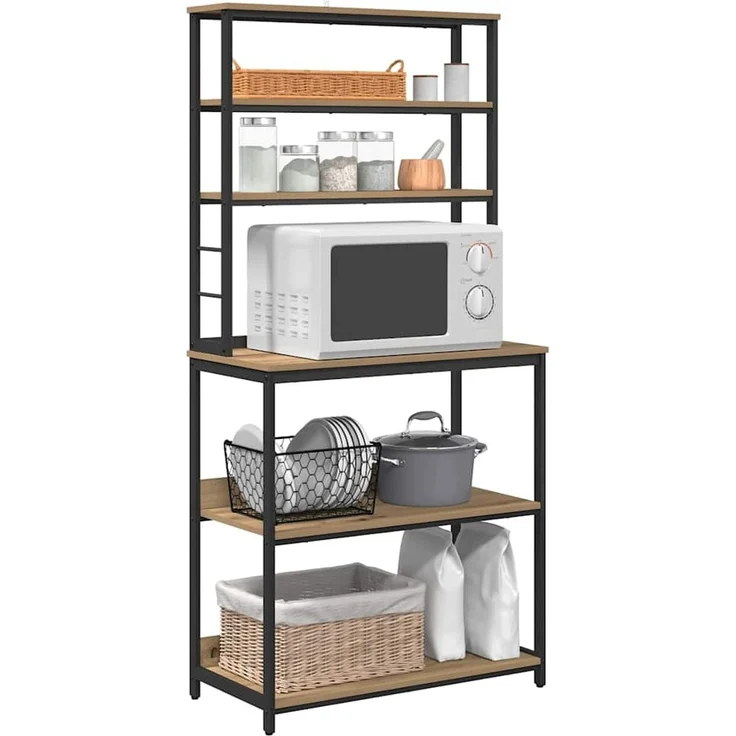 vidaXL Küchenregal Artisan-Eiche 80 x 40 x 168 cm Holzwerkstoff 883891 – Bild 2