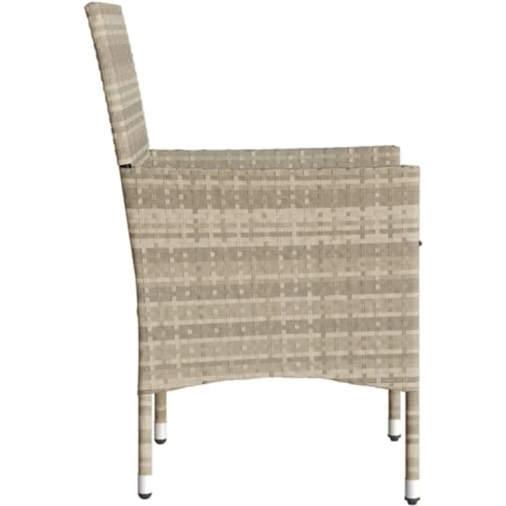 vidaXL Gartenstühle mit Kissen 2 Stk. Hellgrau Poly Rattan 368114 – Bild 8