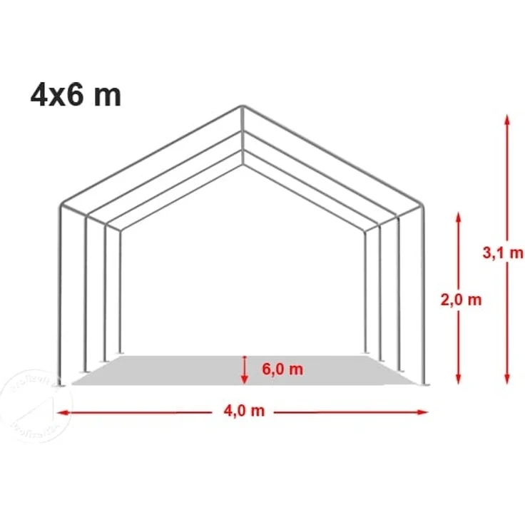 Party-Zelt Festzelt 4x6 m Garten-Pavillon -Zelt PVC Plane 700 N in weiß Wasserdicht – Bild 9