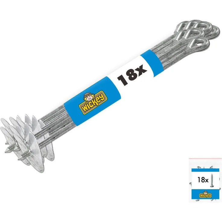 WICKEY Bodenanker Erdanker Grundanker-Set 18 Stk. für Spielturm, Anker, Pfostenanker für Klettergerüst und Gartenzaun