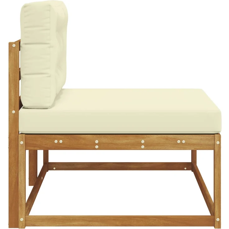 vidaXL Outdoor Endsofa mit Kissen Natur 115 x 83 x 73 cm 900552 – Bild 5