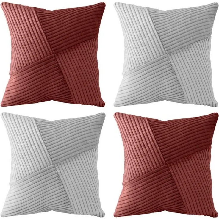 Amilian Kissenhüllen - 4er Set Kissenbezug, Kissenbezüge - Zierkissenbezüge, (4 Stück), 40x40 cm, Kissenhülle für Sofakissen, Dekokissen, Zierkissen, Kissen – Bild 4