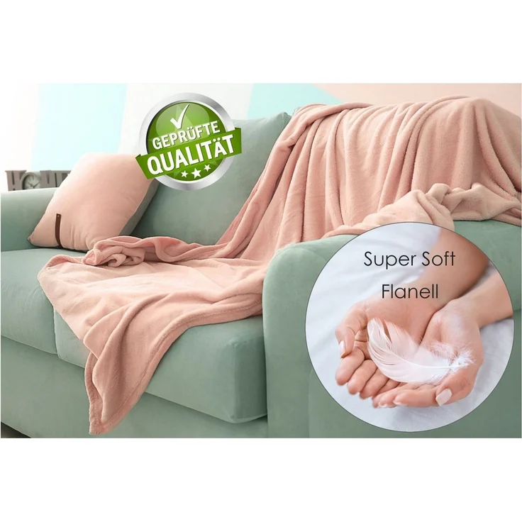 Wohndecke Premium Super Soft Flanell Kuscheldecke Sofadecke, heimtexland, super weich und flauschig, Allergiker geeignet, atmungsaktiv – Bild 2