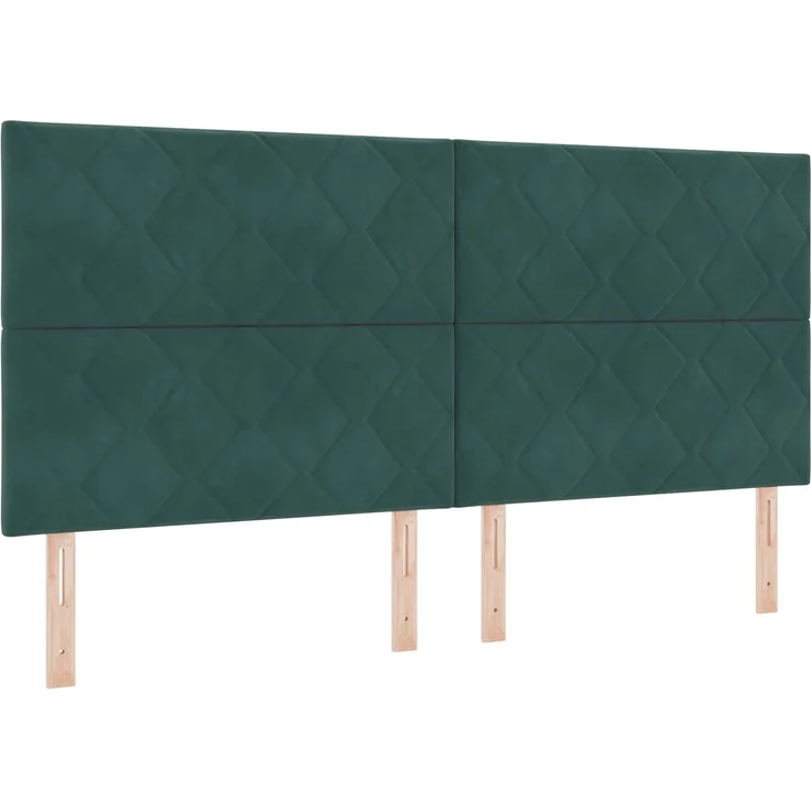 vidaXL Boxspringbett mit Matratze Dunkelgrün 200 x 200 cm Samt 3453719 – Bild 4