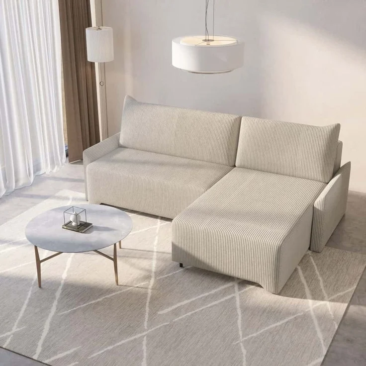 Ecksofa Loco Cord mit Schlaffunktion und Bettkasten | Jan-Art – Bild 3
