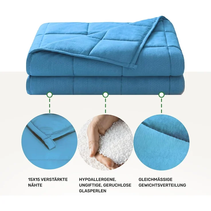 Dailydream Therapie Gewichtsdecke | 135x200 | 4,5 kg | Pink | aus flauschigem Fleece | mit Glasperlenfüllung | schwere Decke zum Schlafen | Weighted Blanket | Therapiedecke | Körpergewicht bis 52 kg – Bild 7
