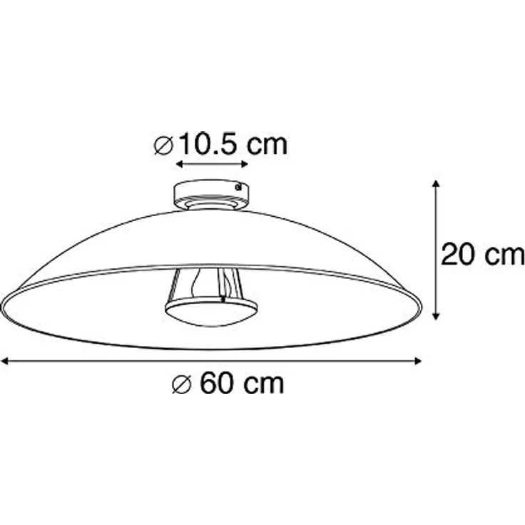Qazqa Emilienne Novo, Modern Vintage Deckenleuchte in Schwarz mit Gold, 60 cm, E27, dimmbar, für Wohnzimmer und Schlafzimmer – Bild 4