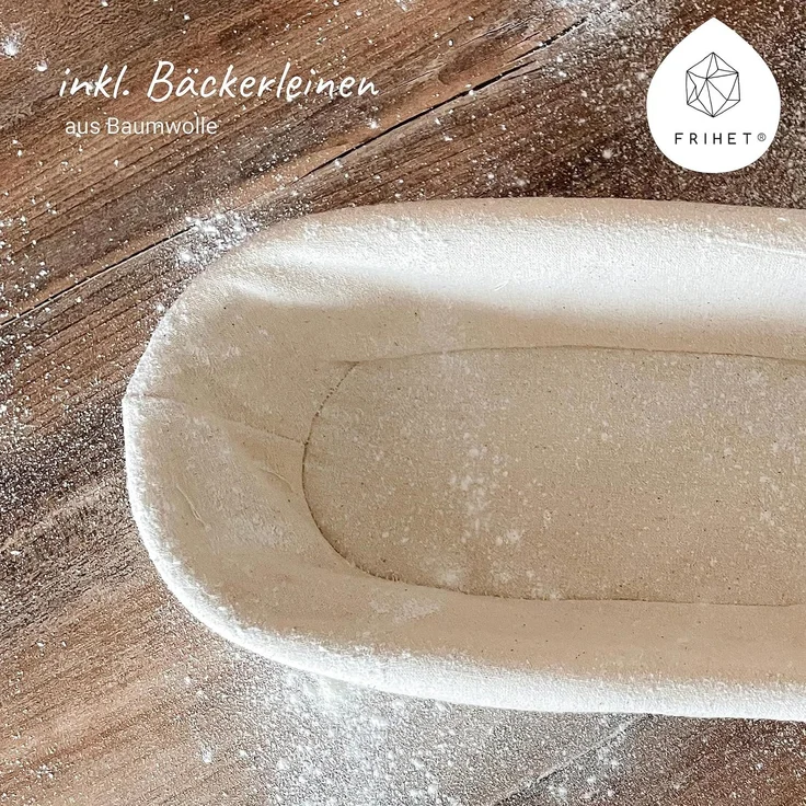 Lycce Dekokorb Gärkorb Brotbacken oval 35 cm aus Rattan/Peddigrohr für ca. 1 kg Teig (1 St) – Bild 3