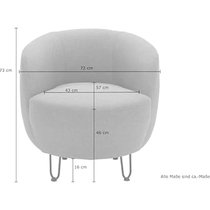 DOMO. collection Sessel Carpa, Polstersessel, Oval, bodenfreies Design, Metall-Drahtfüße in schwarz, Armsessel, Polstergarnitur, 72 x 76 x 72 cm (BxTxH), Altrosa – Bild 14